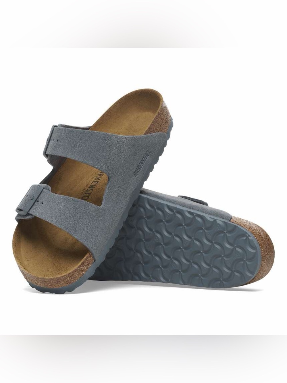 Birkenstock Arizona Two-Strap Sandals in Suede Gray